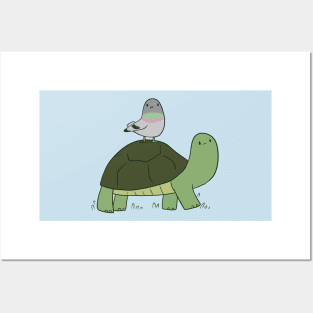 Turtle and pigeon Posters and Art